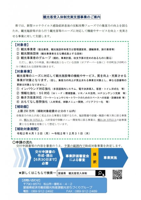 観光客受入体制充実支援事業のご案内