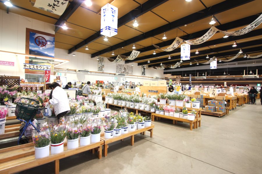 広大で開放感のある店内には、品目別に商品が陳列されており、買い物がしやすい店づくりとなっている。