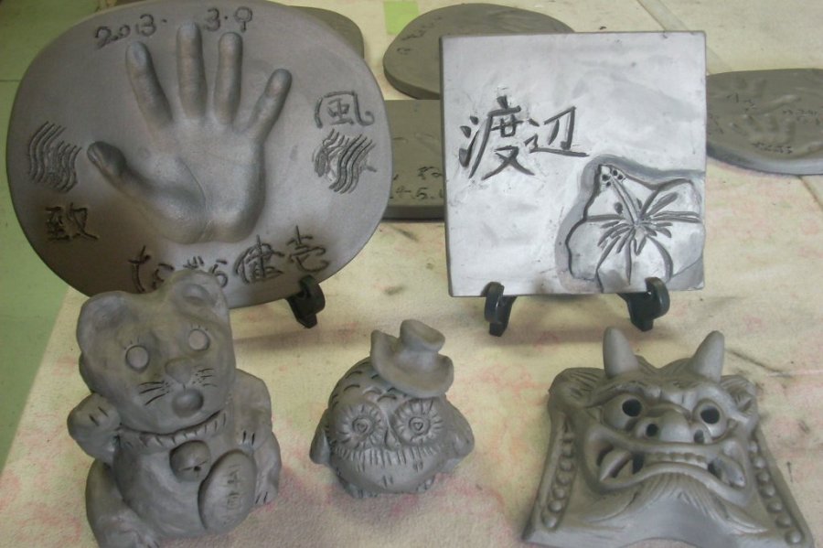 作った作品はしっかり乾燥させてから焼成される。力作が出来上がるのが楽しみ。