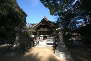 標高300mの高台にある境内、凛とした空気の中に荘厳な本堂が佇んでいる。 