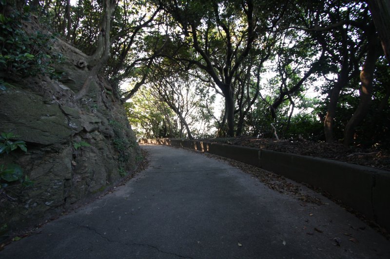 現在の散策路は、探照灯を移動させるために100m程のレールが敷かれた環状路だった。