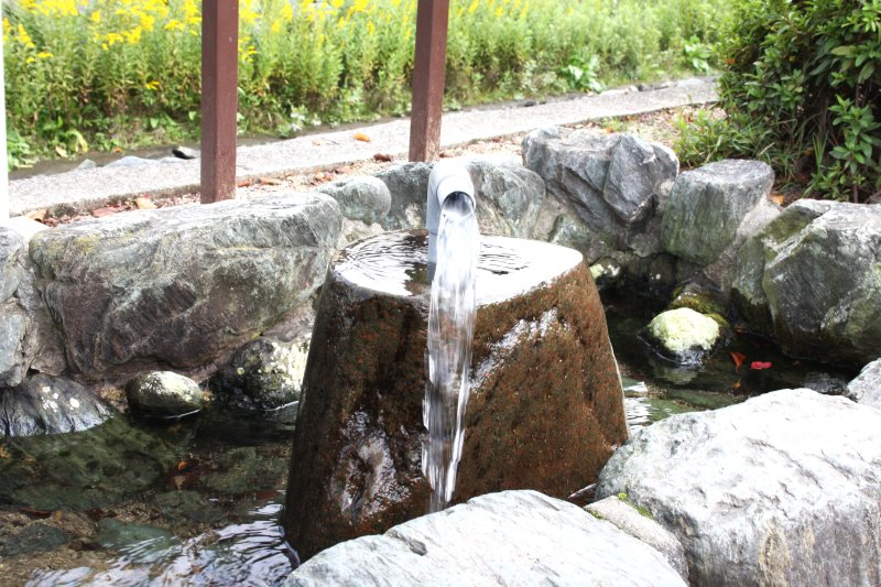 うちぬきからは、ミネラル成分のバランスが良い軟水が湧き出しており、名水百選にも選ばれている。