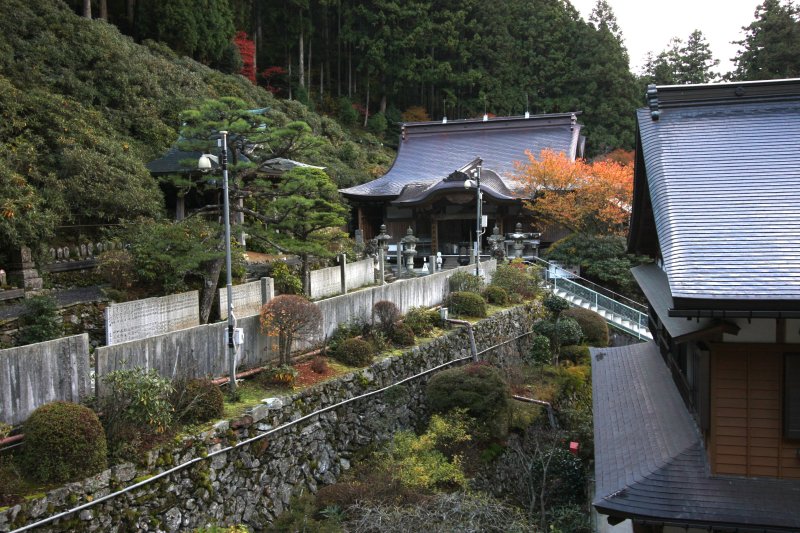 寺院としては珍しい権現造りの本堂は、深い山中で優美な風情を漂わせている。 