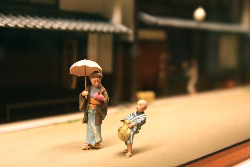 卯之町の街並みを再現したミニチュア。江戸時代に宿場町として栄えたことがうかがえる。