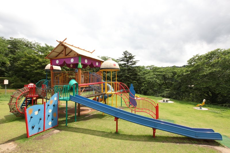 相撲の町、野村町らしく相撲場をモチーフにしたユニークな総合遊具があり子供たちに人気。
