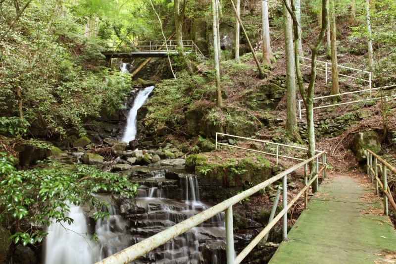 小さな滝を見ながら、目指すは白糸の滝。