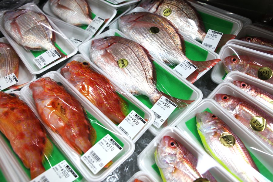 朝市場から仕入れたばかりの新鮮な魚や貝などの魚介類も豊富に揃う。品質・鮮度はお墨付き！