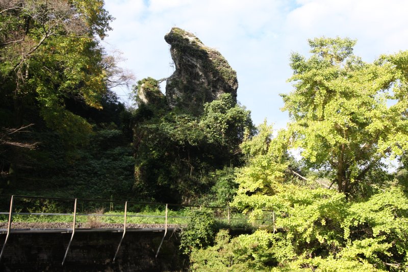 周囲にはJRと県道が通されており、夫婦岩の巨大さを仰ぎ見ることができる。