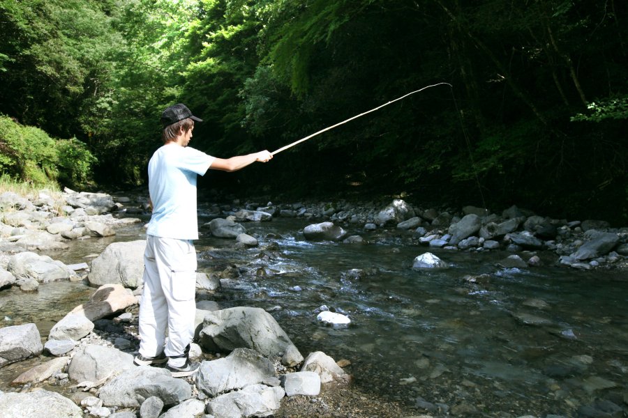 綺麗な水にしか生息しないアマゴなどを釣り上げることができる。