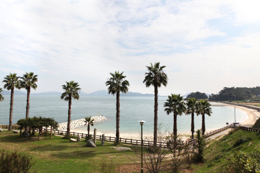 白い砂が綺麗な砂浜や、青々とした芝生が植えられた広場があり、夏には海水浴やキャンプを楽む人で賑わいを見せる。